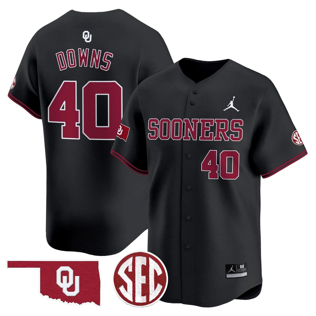 Personalized OS 2026 Vapor Premier Limited Jersey V2 - SEC Patch - Black / Ethan Downs Stitched