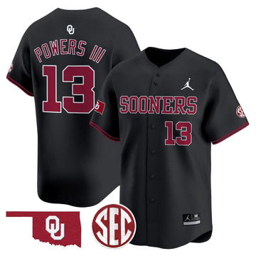 Personalized OS 2026 Vapor Premier Limited Jersey V2 - SEC Patch - Black / Reggie Powers III Stitched