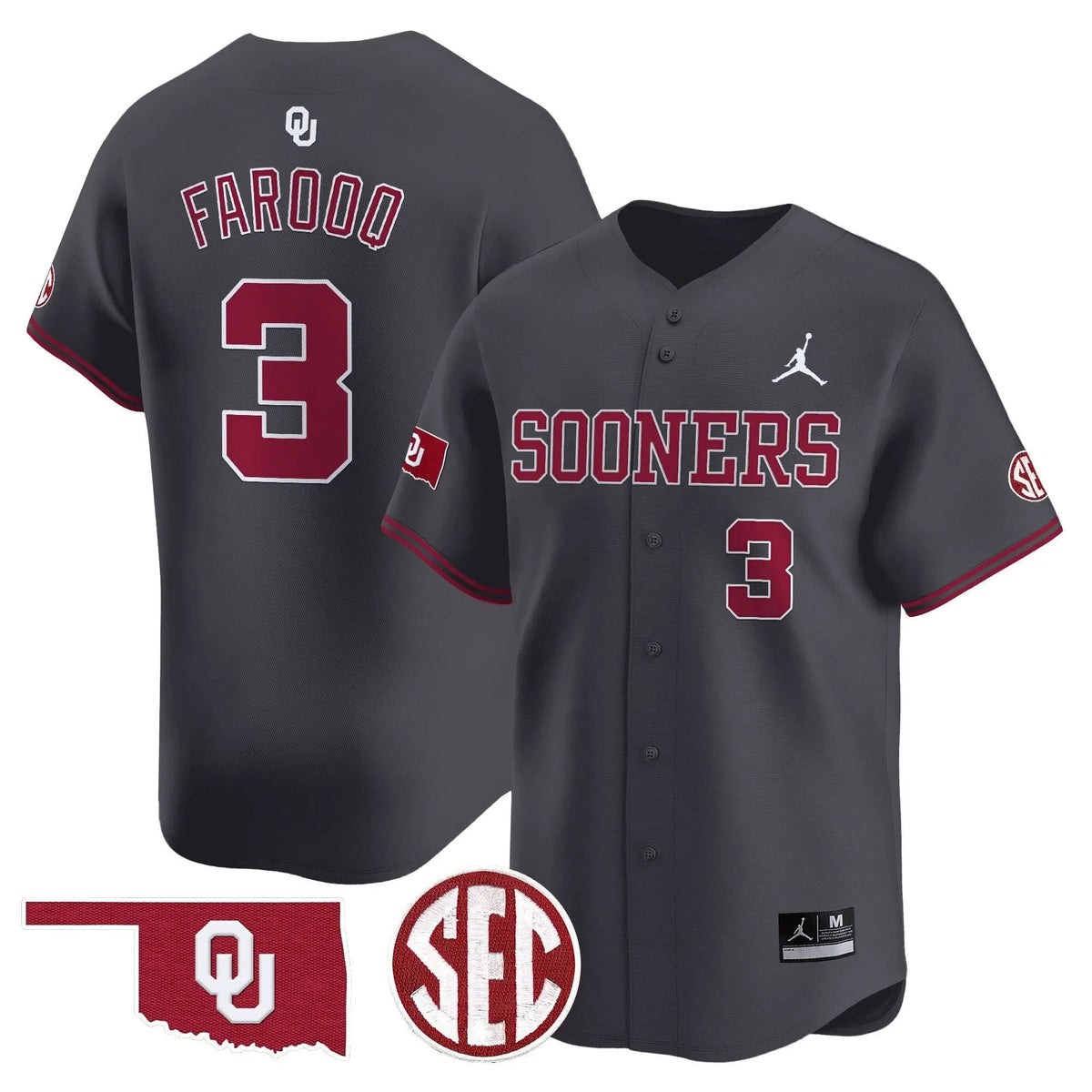 Personalized OS 2026 Vapor Premier Limited Jersey V2 - SEC Patch - Anthracite / Jalil Farooq Stitched