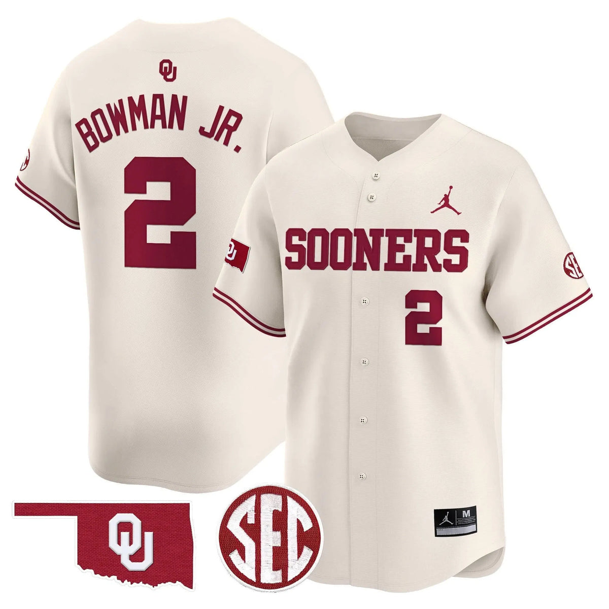 Personalized OS 2026 Vapor Premier Limited Jersey V2 - SEC Patch - Cream / Billy Bowman Jr. Stitched