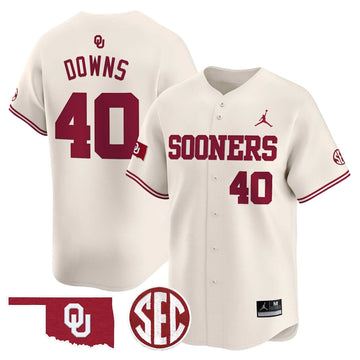 Personalized OS 2026 Vapor Premier Limited Jersey V2 - SEC Patch - Cream / Ethan Downs Stitched