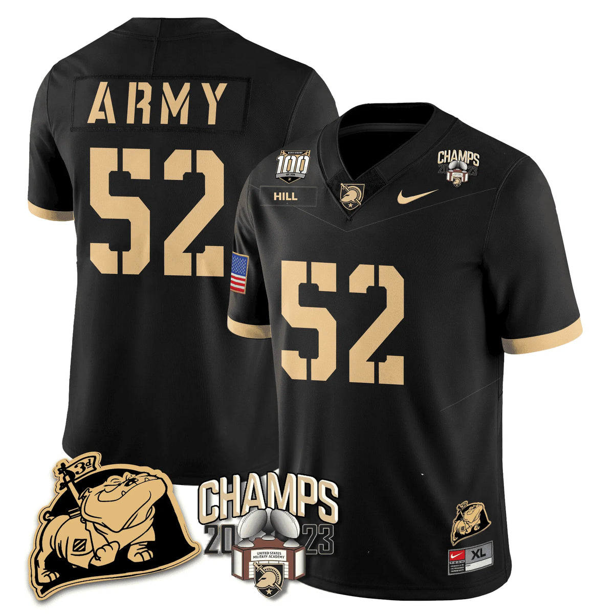 Personalized ABK 2023 CIC Trophy Champion Patch Jersey - Austin Hill / Black Stitched