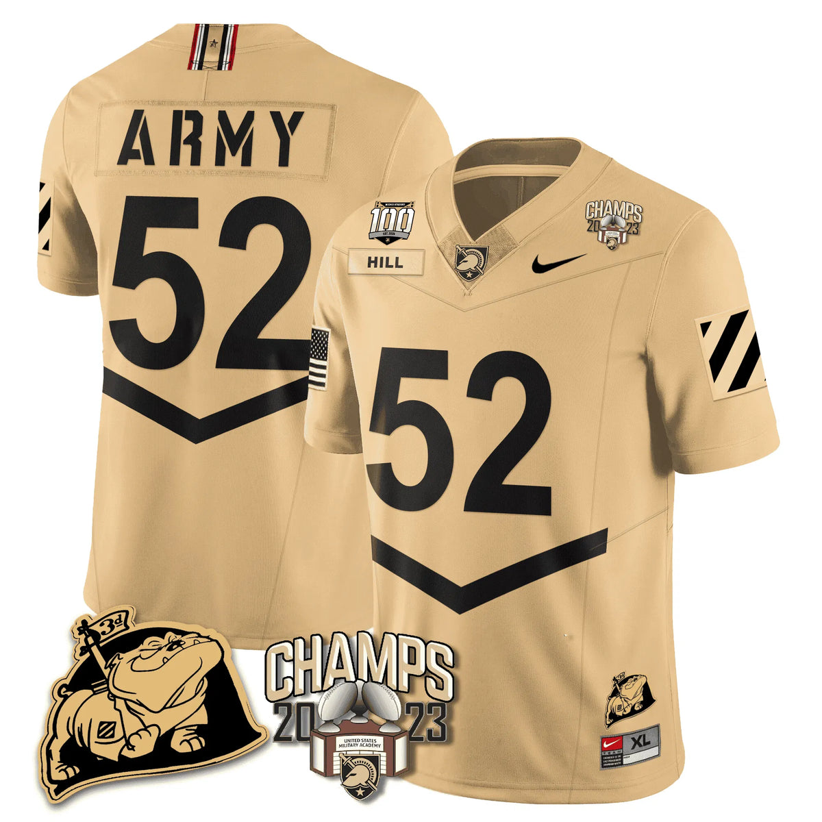Personalized ABK 2023 CIC Trophy Champion Patch Jersey - Austin Hill / Gold Stitched