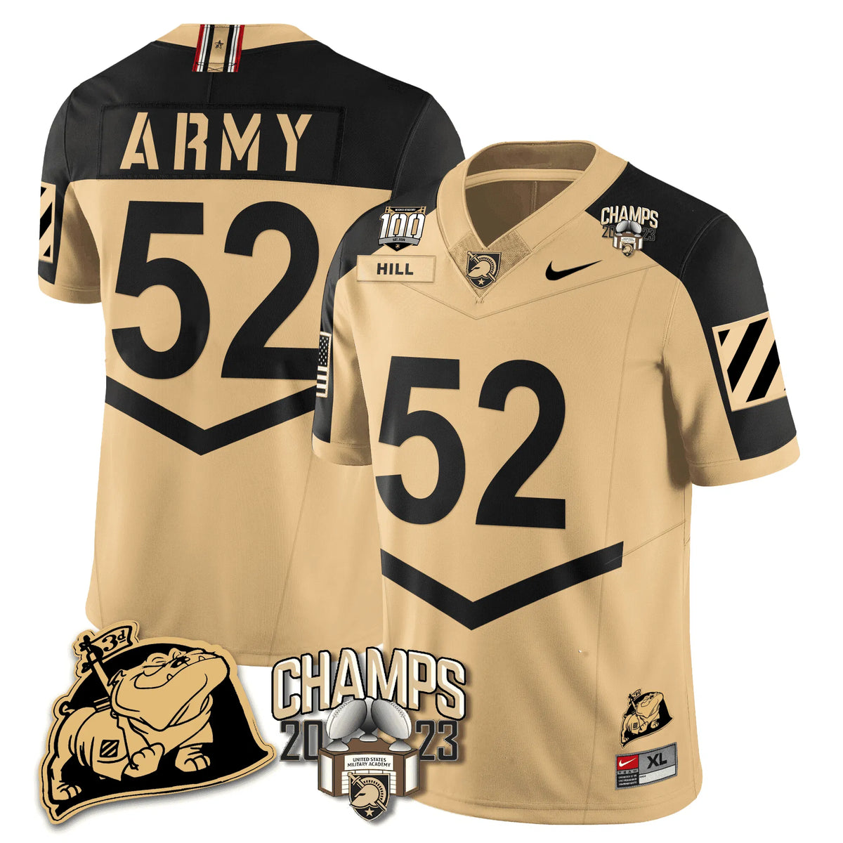 Personalized ABK 2023 CIC Trophy Champion Patch Jersey - Austin Hill / Gold Alternate Stitched