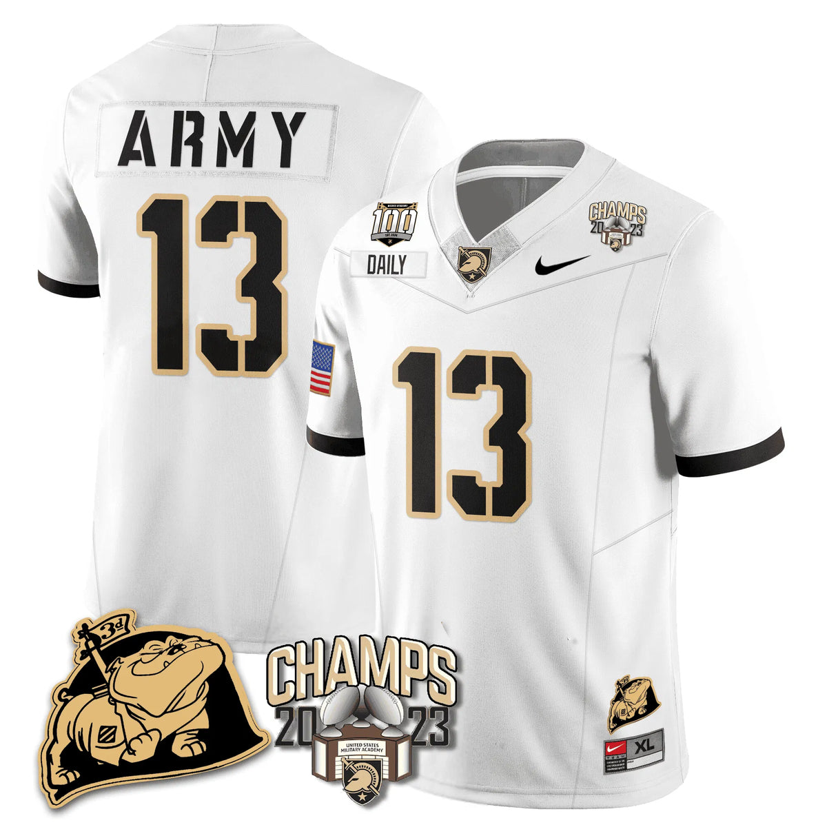 Personalized ABK 2023 CIC Trophy Champion Patch Jersey - Bryson Daily / White Stitched