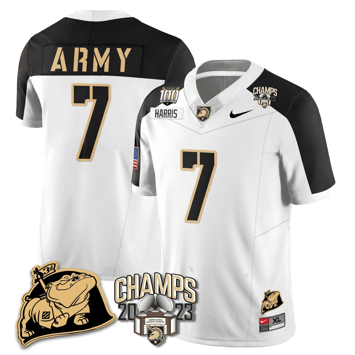 Personalized ABK 2023 CIC Trophy Champion Patch Jersey - Champ Harris / White Alternate Stitched