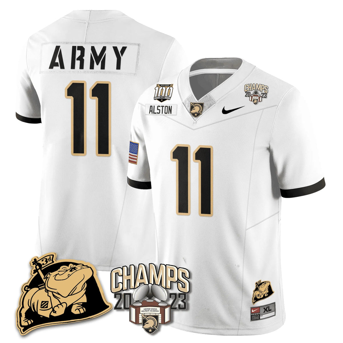 Personalized ABK 2023 CIC Trophy Champion Patch Jersey - Isaiah Alston / White Stitched