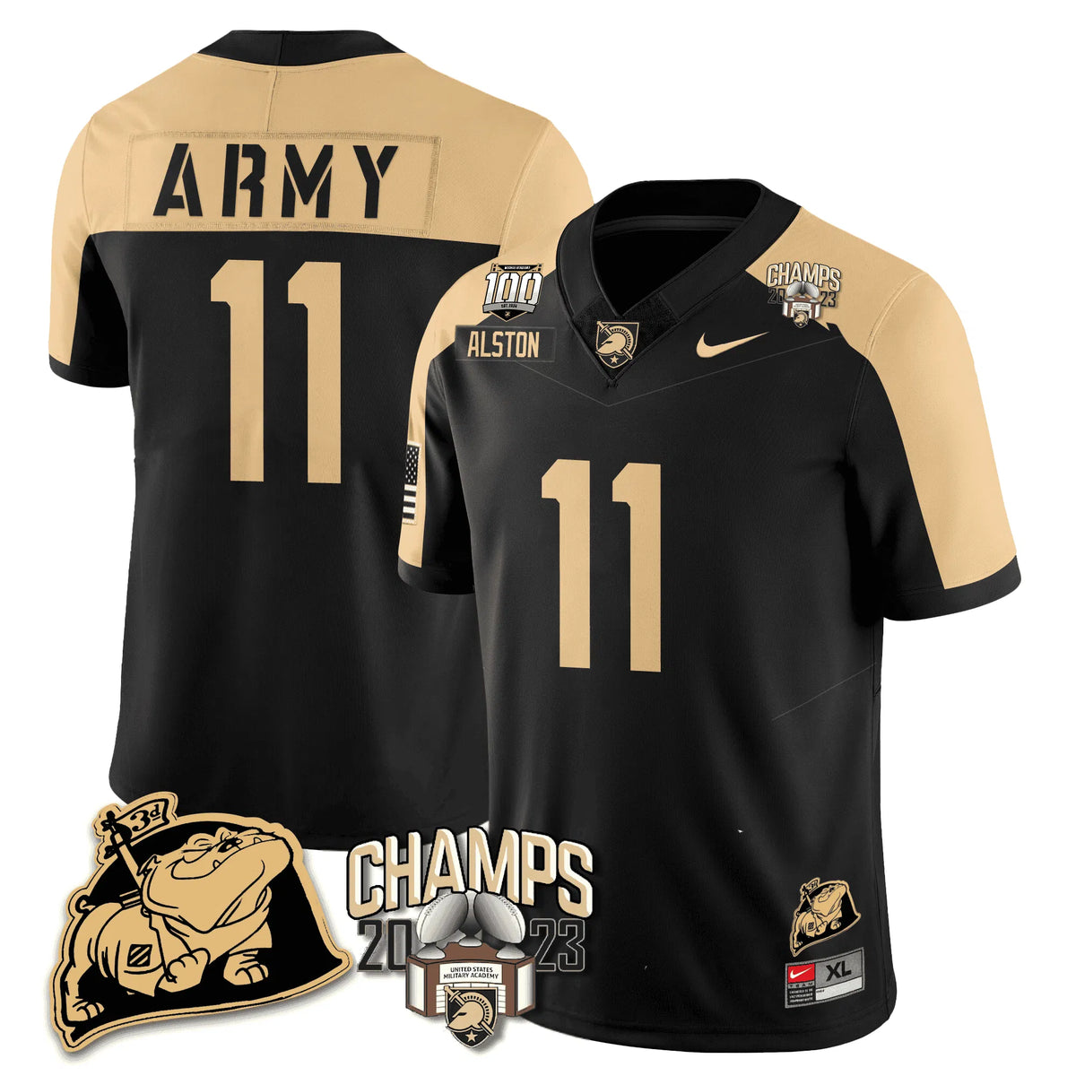 Personalized ABK 2023 CIC Trophy Champion Patch Jersey - Isaiah Alston / Black Alternate Stitched