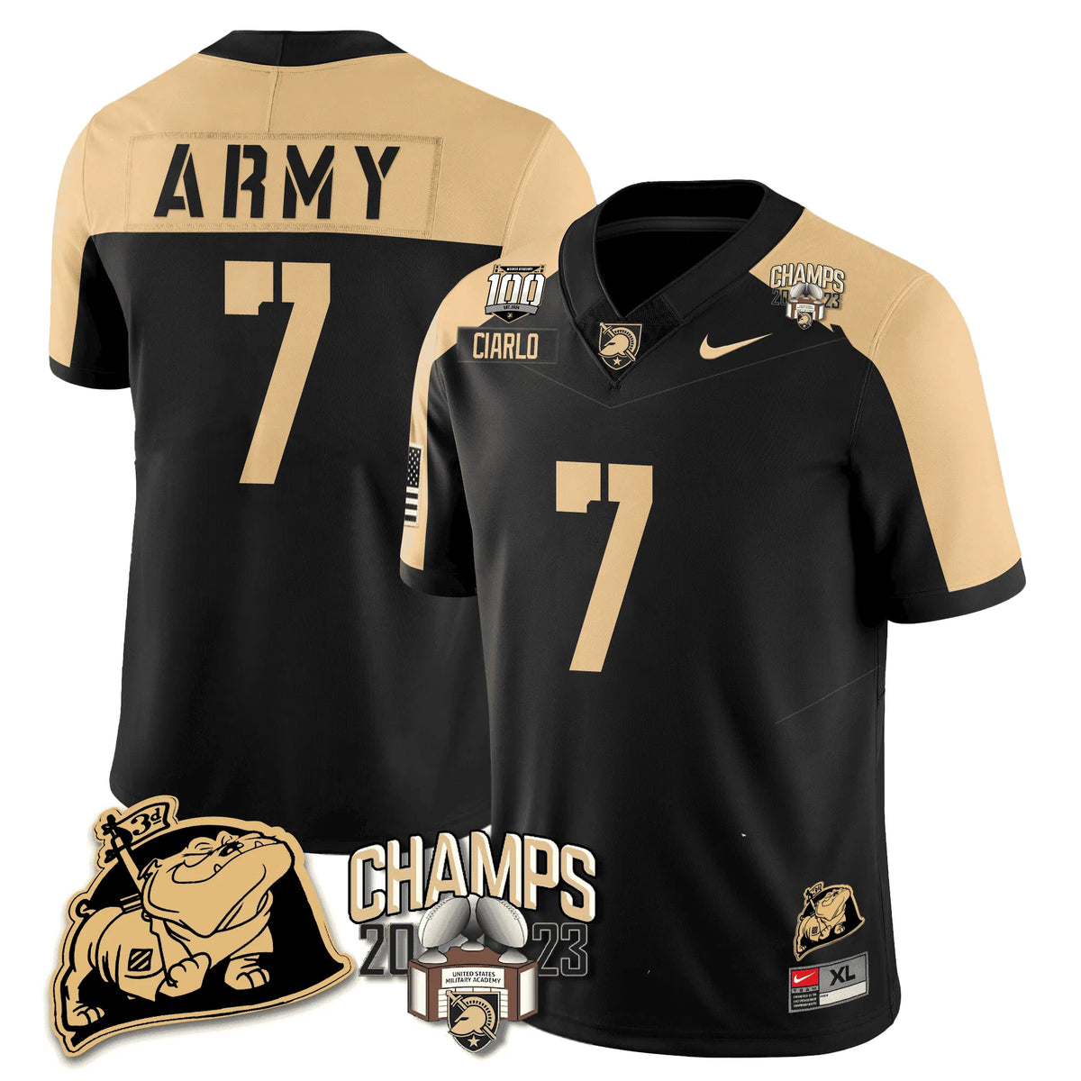 Personalized ABK 2023 CIC Trophy Champion Patch Jersey - Jimmy Ciarlo / Black Alternate Stitched