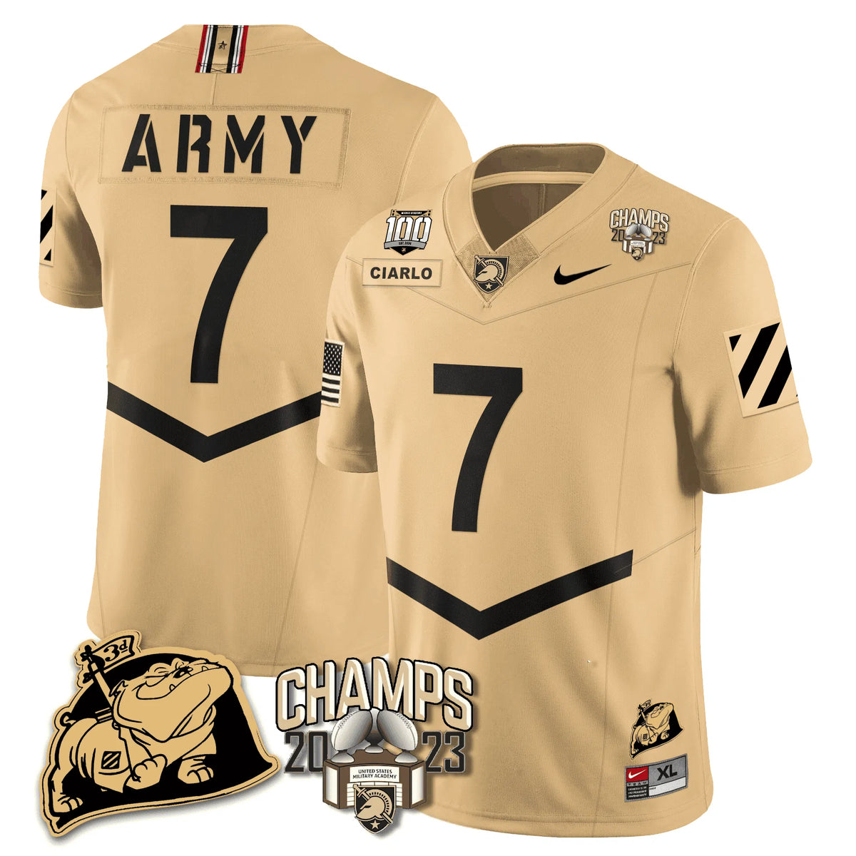 Personalized ABK 2023 CIC Trophy Champion Patch Jersey - Jimmy Ciarlo / Gold Stitched