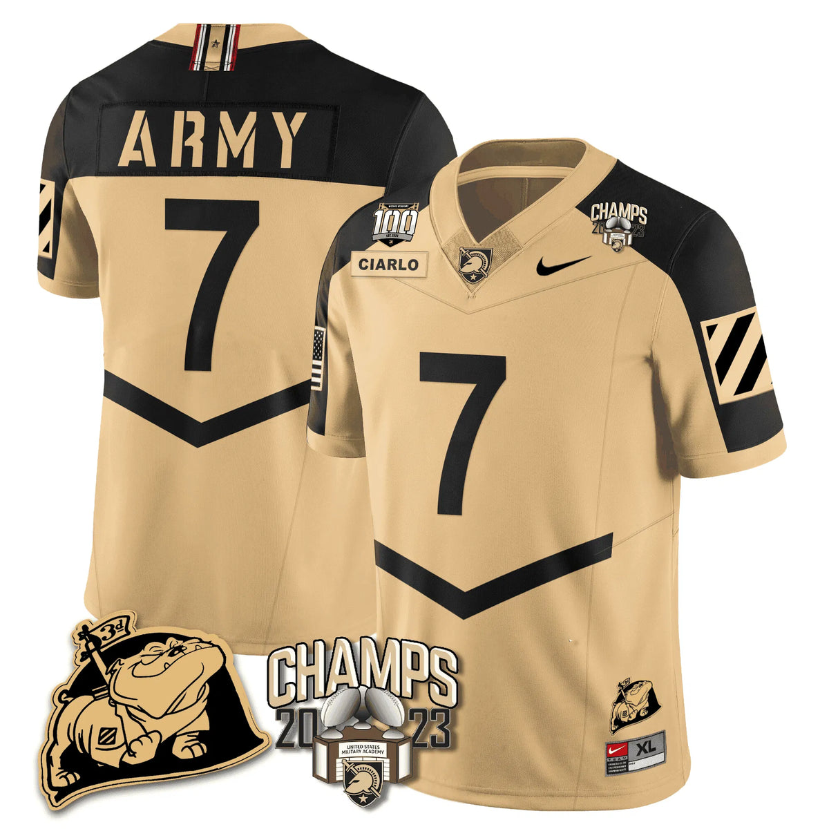 Personalized ABK 2023 CIC Trophy Champion Patch Jersey - Jimmy Ciarlo / Gold Alternate Stitched