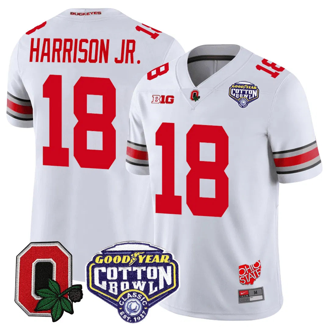 Personalized OSB Good Year Cotton Bowl Patch Jersey - White / Marvin Harrison Jr Stitched