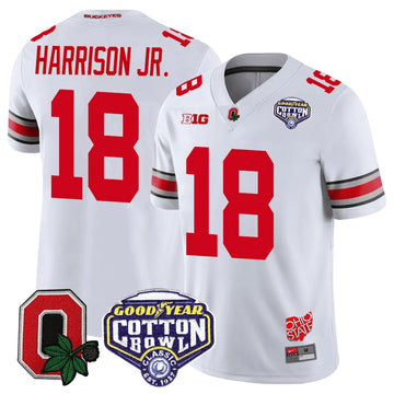 Personalized OSB Good Year Cotton Bowl Patch Jersey - White / Marvin Harrison Jr Stitched