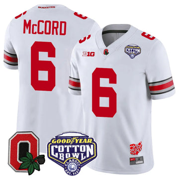 Personalized OSB Good Year Cotton Bowl Patch Jersey - White / Kyle Mccord Stitched