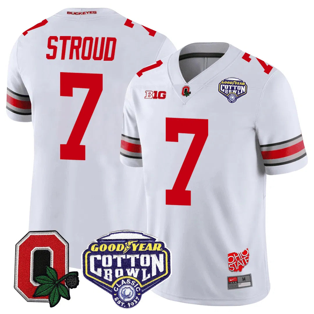 Personalized OSB Good Year Cotton Bowl Patch Jersey - White / C.J.Stroud Stitched