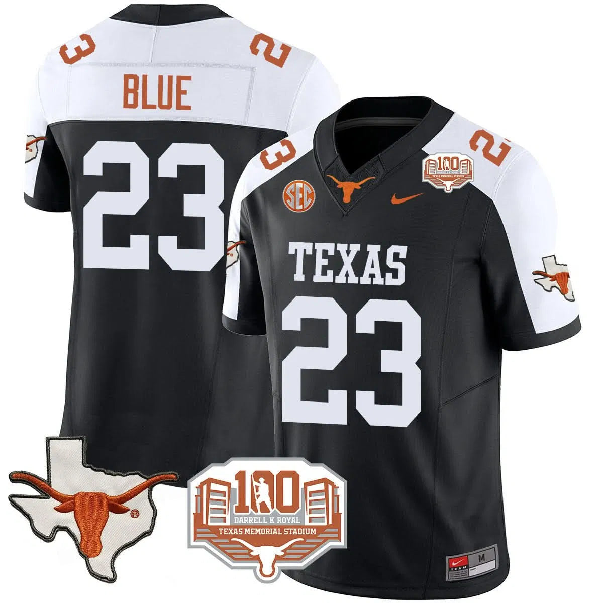 Personalized TL 2026 Vapor Limited Jersey - 100 years of Darrell K Royal - Black Alternate / Jaydon Blue Stitched