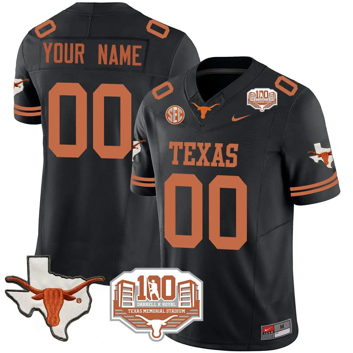 Personalized TL 2026 Vapor Limited Custom Jersey - 100 years of Darrell K Royal - Black Stitched