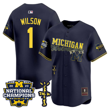 Personalized MW Cactus Jack Champions Baseball Jersey - Stitched - Navy / Roman Wilson Stitched