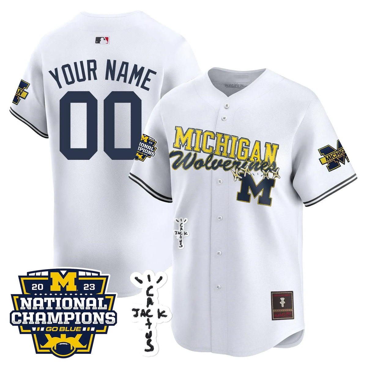 Personalized MW Cactus Jack Champions Baseball Custom Jersey - Stitched - White Stitched