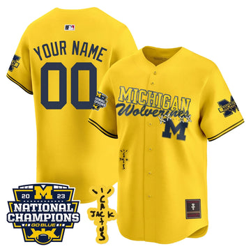 Personalized MW Cactus Jack Champions Baseball Custom Jersey - Stitched - Maize Stitched