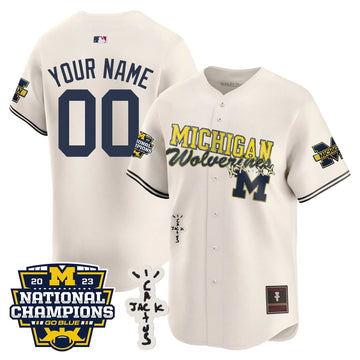 Personalized MW Cactus Jack Champions Baseball Custom Jersey - Stitched - Cream Stitched