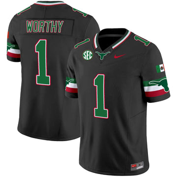 Personalized TL Mexico SEC Patch Vapor Jersey - Black / Xavier Worthy Stitched
