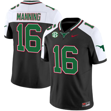 Personalized TL Mexico SEC Patch Vapor Jersey - Black Alternate / Arch Manning Stitched