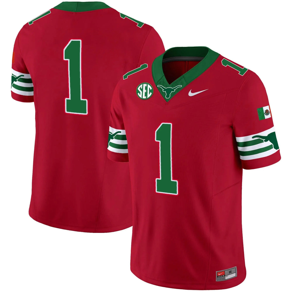 Personalized TL Mexico SEC Patch Vapor Jersey - Red / Team Stitched