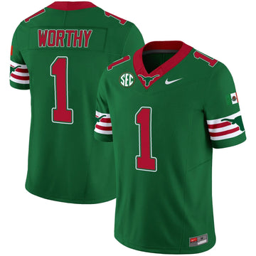 Personalized TL Mexico SEC Patch Vapor Jersey - Green / Xavier Worthy Stitched