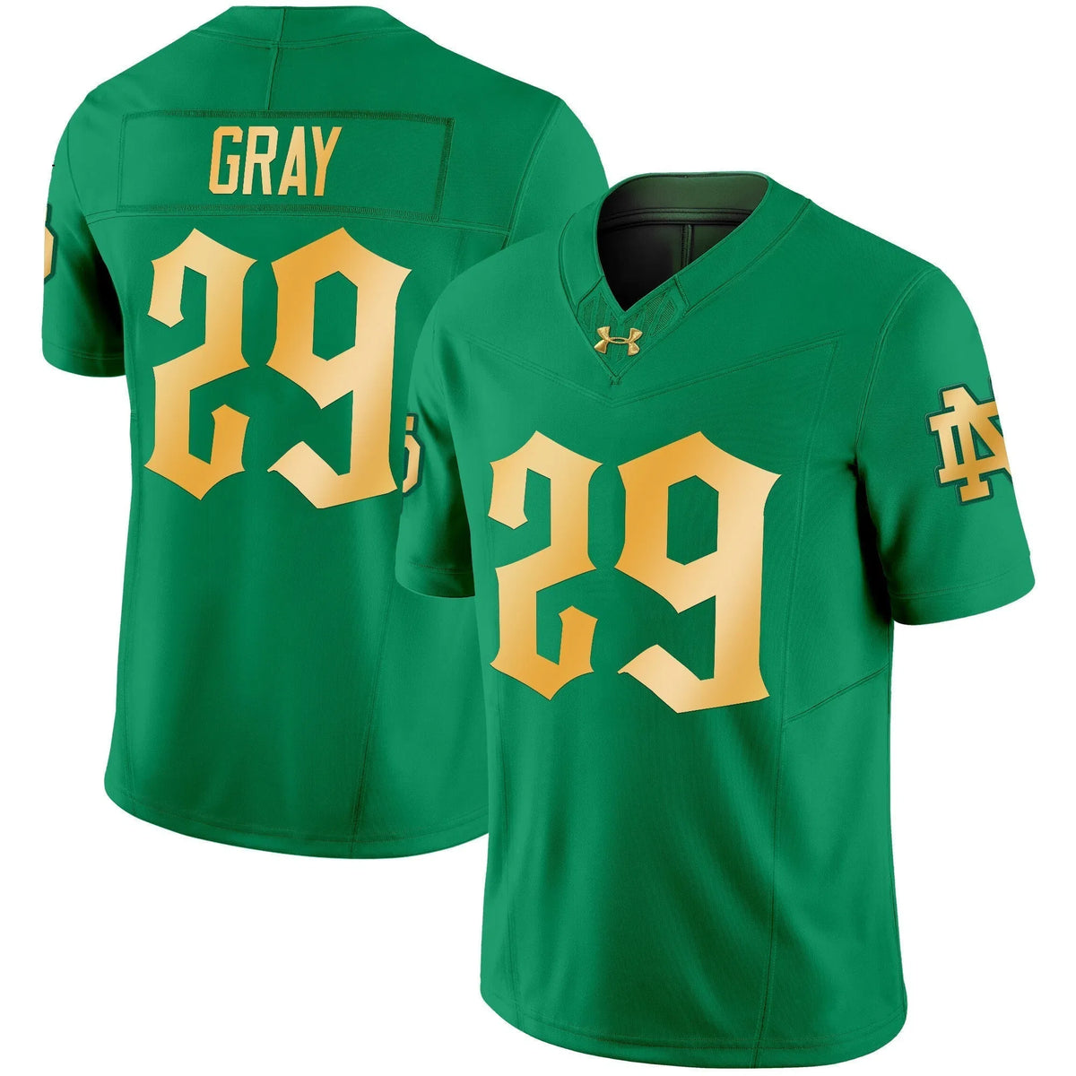 Personalized NDFI Vapor Limited Jersey - Green / Christian Gray Stitched