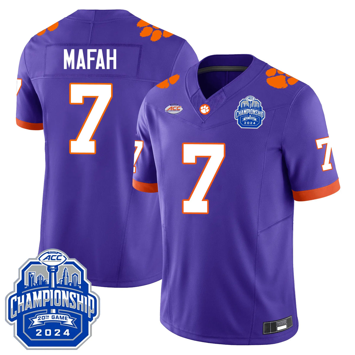 Personalized CT 24/25 Jersey - ACC Championship Patch - MAFAH - 7 / Purple Stitched