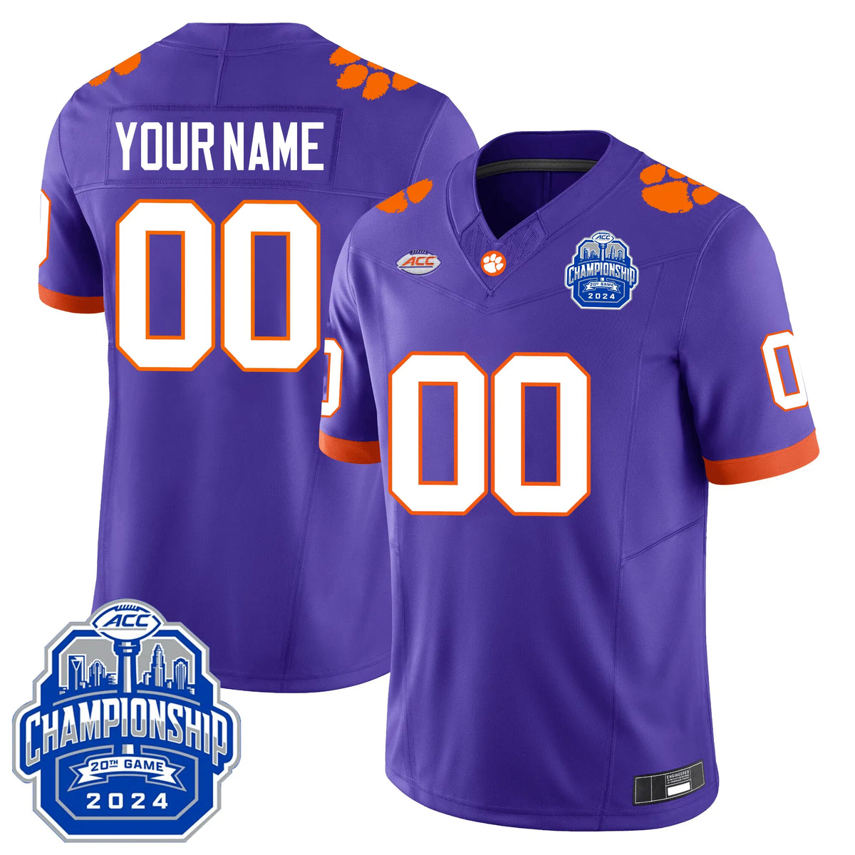 Personalized CT 24/25 Jersey - ACC Championship Patch - CUSTOM - 00 / Purple Stitched