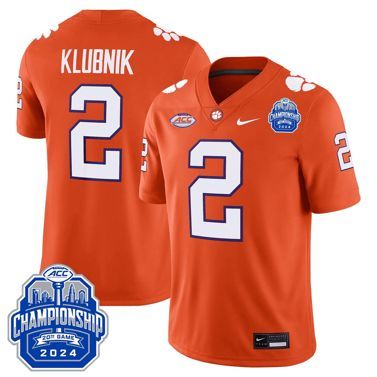Personalized CT 24/25 Jersey - ACC Championship Patch - KLUBNIK - 2 / Orange Stitched
