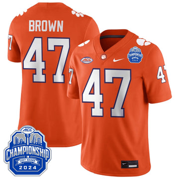 Personalized CT 24/25 Jersey - ACC Championship Patch - BROWN - 47 / Orange Stitched