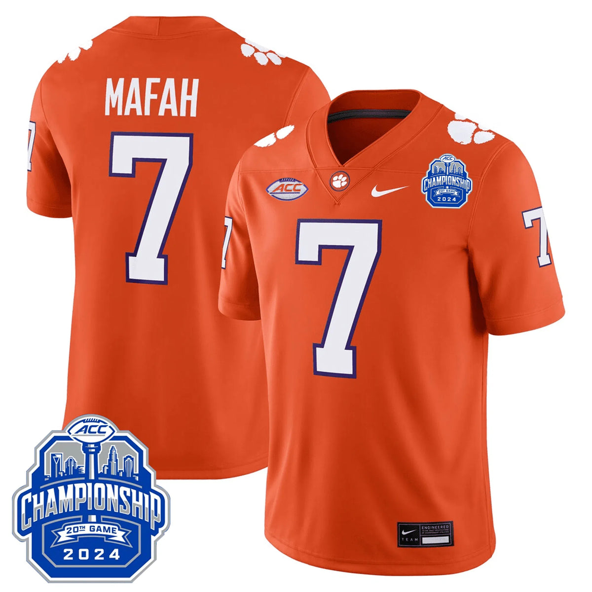 Personalized CT 24/25 Jersey - ACC Championship Patch - MAFAH - 7 / Orange Stitched