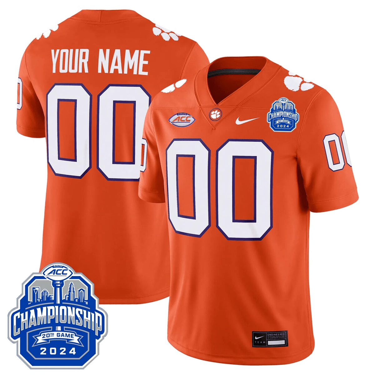 Personalized CT 24/25 Jersey - ACC Championship Patch - CUSTOM - 00 / Orange Stitched