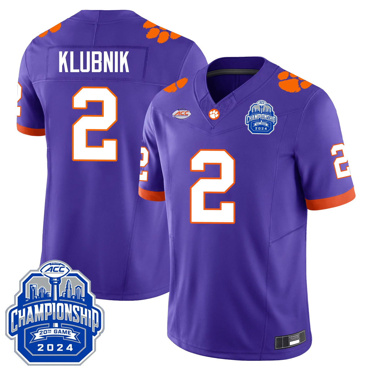 Personalized CT 24/25 Jersey - ACC Championship Patch - KLUBNIK - 2 / Purple Stitched