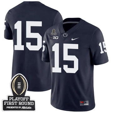 Personalized Penn State Football 24/25 Jersey - CFP First Round Patch - #15 / Navy Stitched