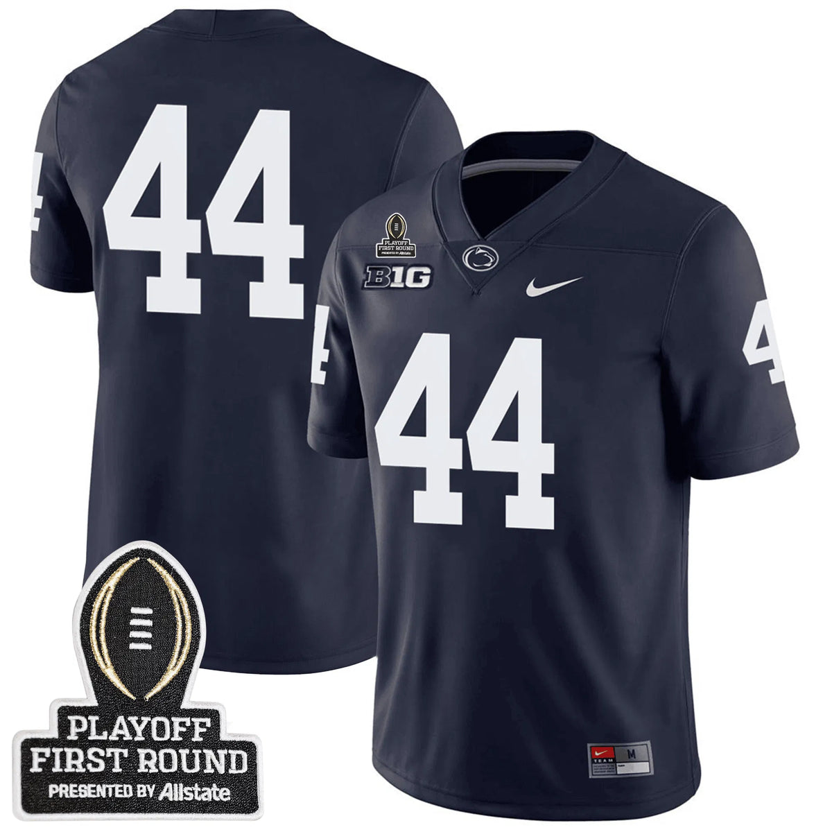 Personalized Penn State Football 24/25 Jersey - CFP First Round Patch - #44 / Navy Stitched