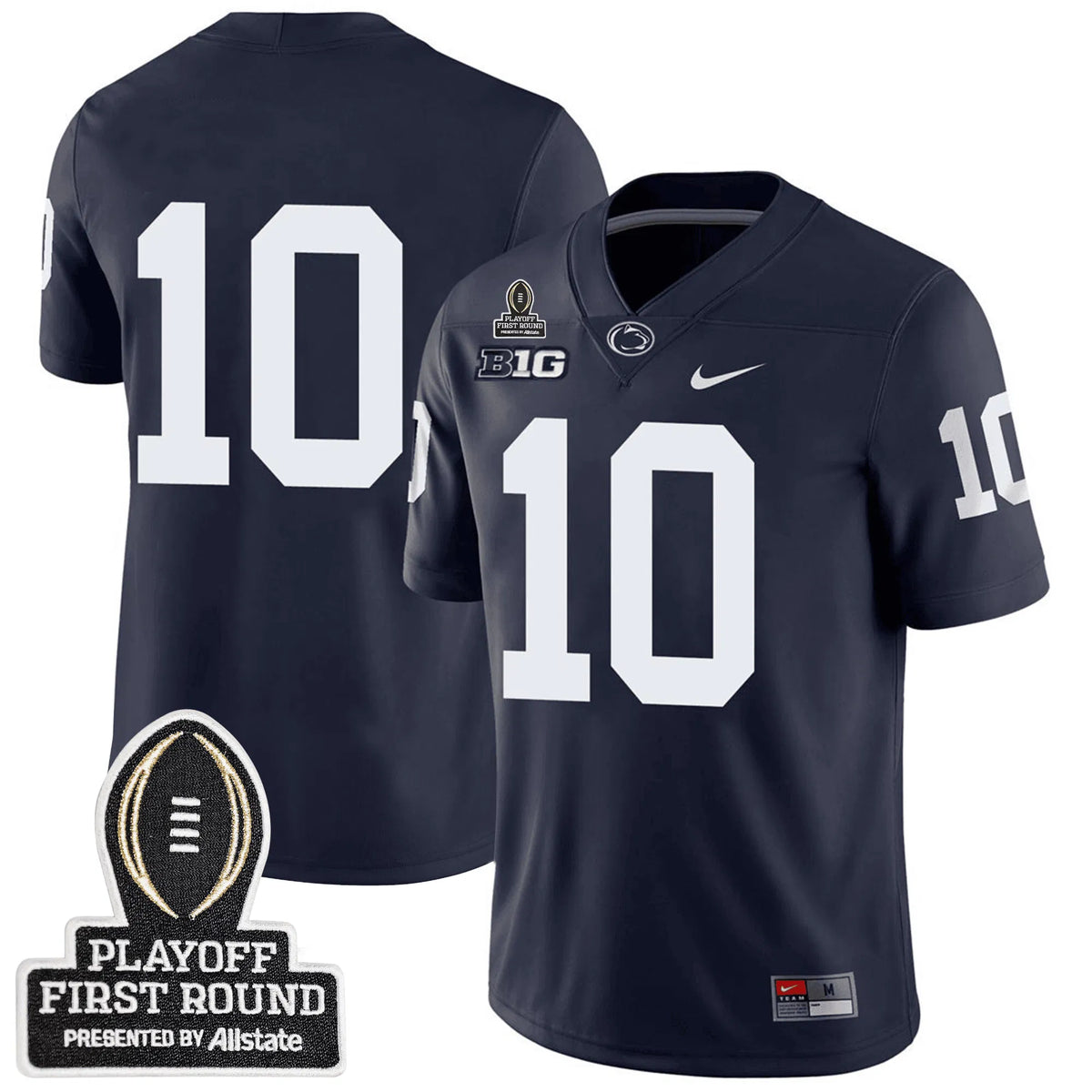 Personalized Penn State Football 24/25 Jersey - CFP First Round Patch - #10 / Navy Stitched