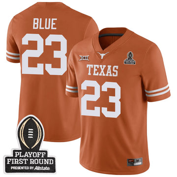 Personalized TL Football 24/25 Jersey - CFP First Round Patch - BLUE - 23 / Orange Stitched
