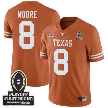 Personalized TL Football 24/25 Jersey - CFP First Round Patch - MOORE - 8 / Orange Stitched