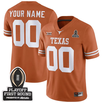 Personalized Custom TL Football 24/25 Jersey - CFP First Round Patch - Orange Stitched
