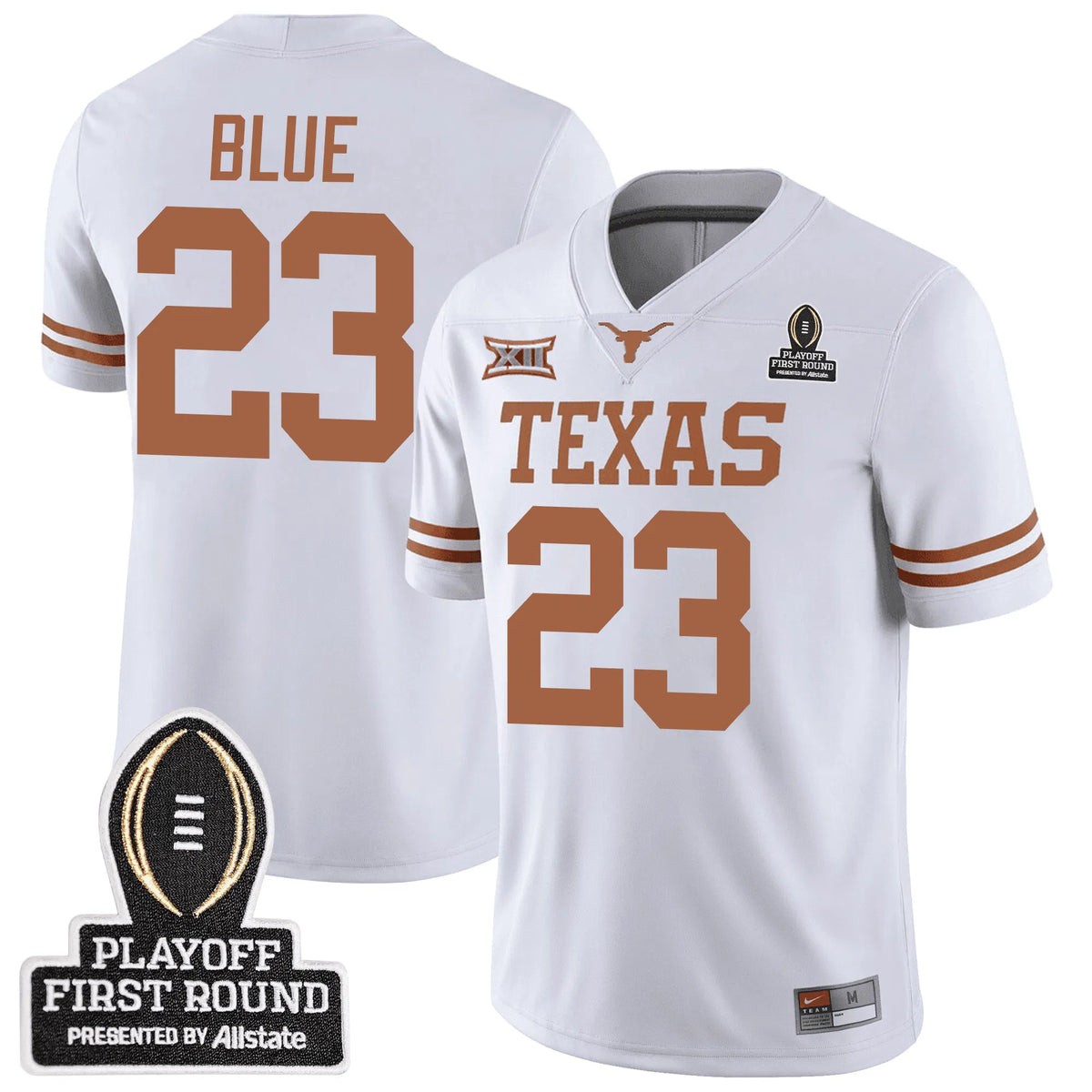 Personalized TL Football 24/25 Jersey - CFP First Round Patch - BLUE - 23 / White Stitched