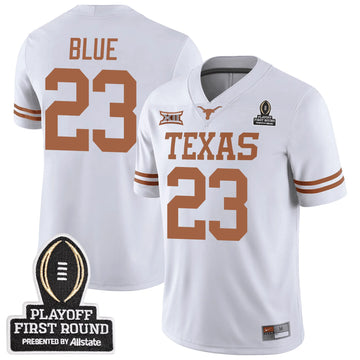 Personalized TL Football 24/25 Jersey - CFP First Round Patch - BLUE - 23 / White Stitched