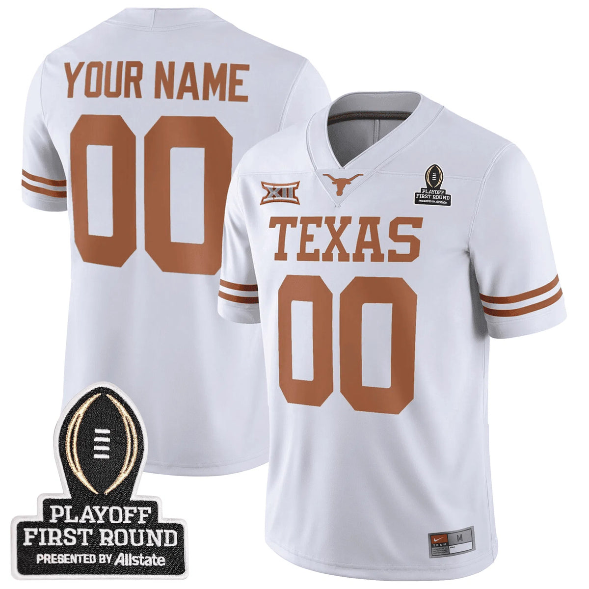 Personalized Custom TL Football 24/25 Jersey - CFP First Round Patch - White Stitched
