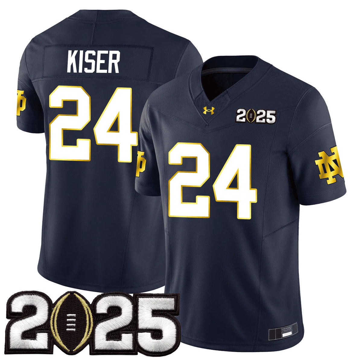 Personalized NDFI 24/25 Jersey - CFP Final Patch - KISER - 24 / Navy Stitched