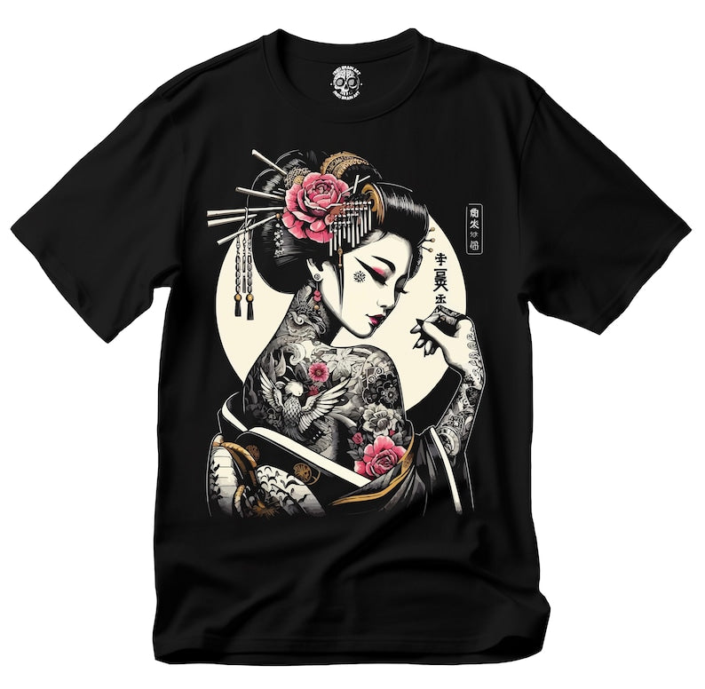 Japanese Tattooed Geisha Tee -  Gift for friend