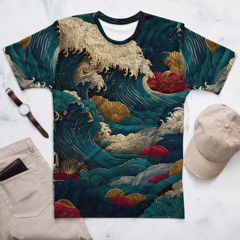 Japanese Ocean Graphic Tee - Gift for friend